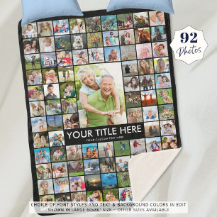 Couverture Sherpa Couleur personnalisée 92 Photo Collage