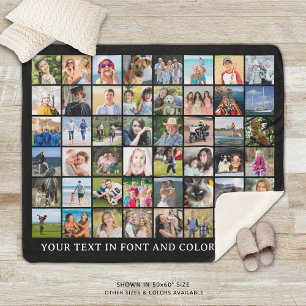 Couverture Sherpa Couleur personnalisée simple 48 Photo Collage
