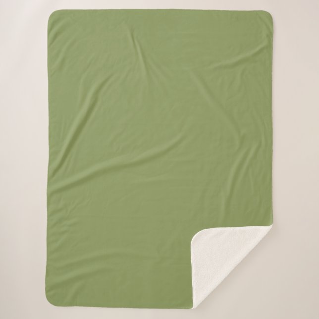 Couverture Sherpa Couleur solide verte de mousse (Devant)