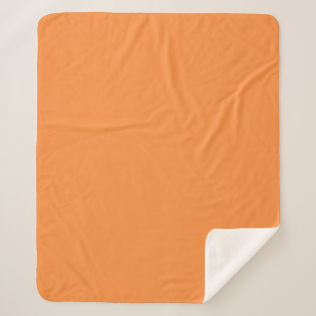 Couverture Sherpa Couleur unie orange simple monochrome (Devant)