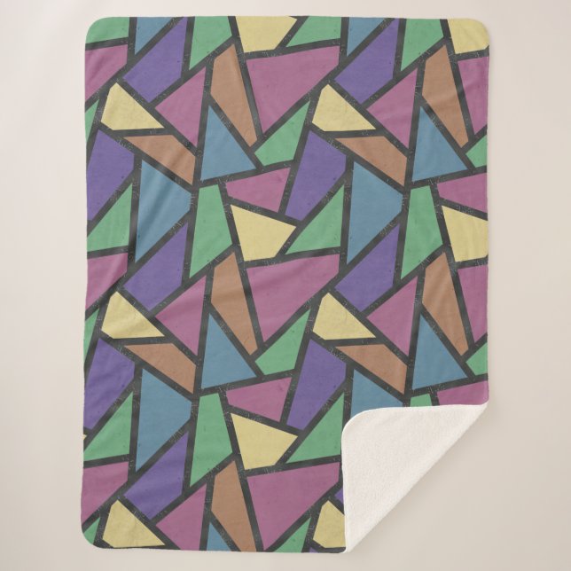 Couverture Sherpa Couleurs arc-en-ciel en mosaïque motif (Devant)