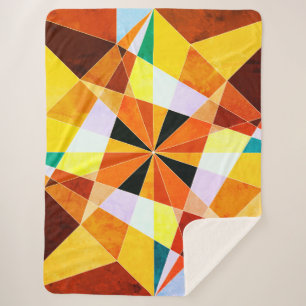 Couverture Sherpa Couleurs chaudes Cool formes géométriques angulair