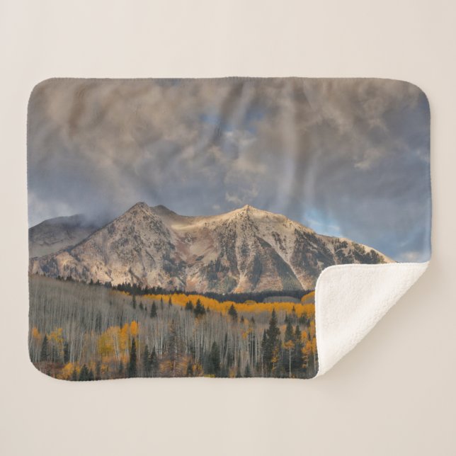 Couverture Sherpa Couleurs d'automne des peupliers trembles, Keebler (Devant (Horizontal))