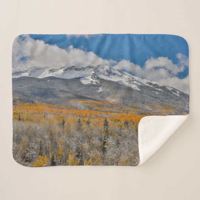 Couverture Sherpa Couleurs d'automne des peupliers trembles &  | Mon (Devant (Horizontal))