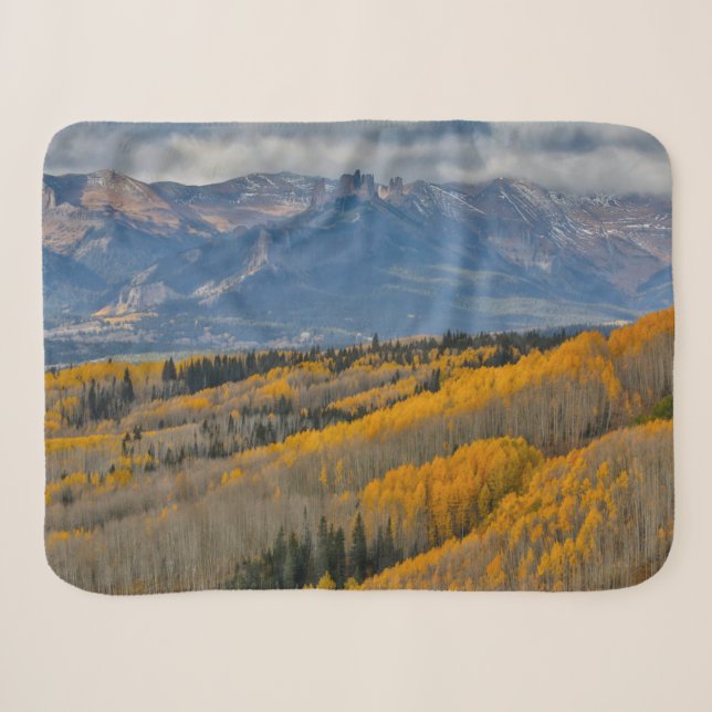 Couverture Sherpa Couleurs d'automne sur les bosquets de trembles (Devant (Horizontal))