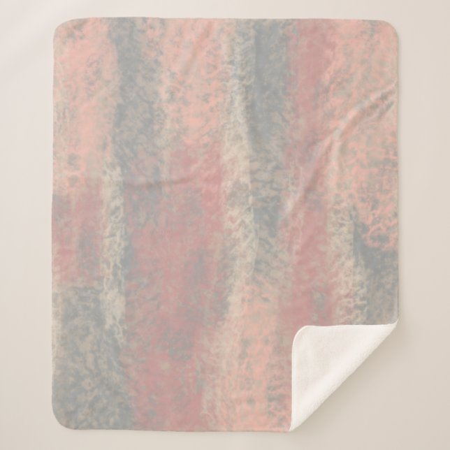 Couverture Sherpa Couleurs douces Abstraites gris beige rose (Devant)