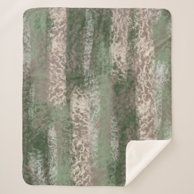 Couverture Sherpa Couleurs douces Abstraites gris beige vert (Devant)