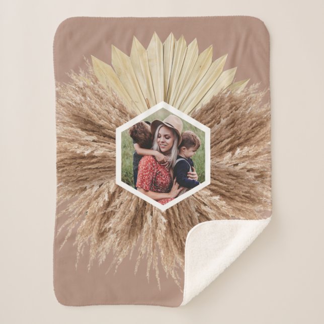 Couverture Sherpa Couleurs neutres rustiques chaudes Photos personna (Devant)