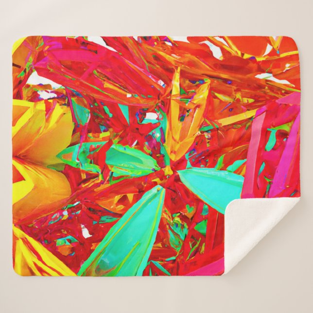 Couverture Sherpa Couleurs vives Motif Abstrait (Devant (Horizontal))