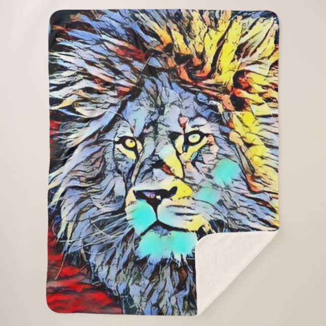 Couverture Sherpa coup de pied couleur - lion king (Devant)