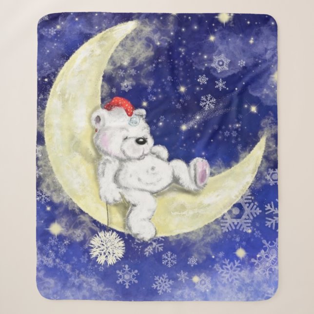 Couverture Sherpa Coupe de Sweet Dreaming Little Bear (Devant)