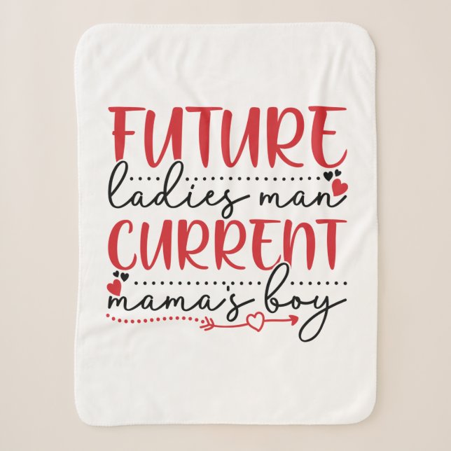 Couverture Sherpa Couple Cadeau Current Mama Boy (Devant)