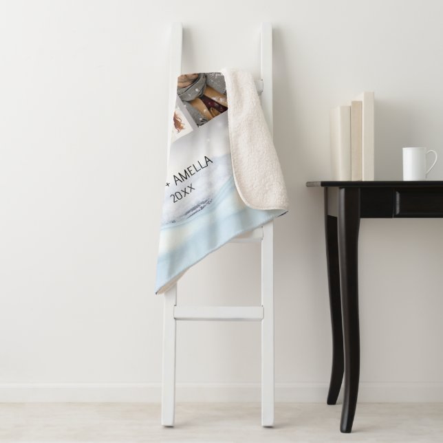 Couverture Sherpa Couple Couple photo personnalisée (En situation)