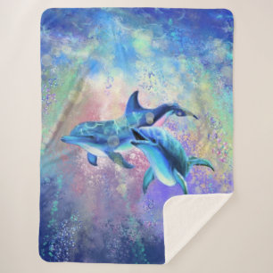Couverture Sherpa Couple Dolphin Sherpa Blanket