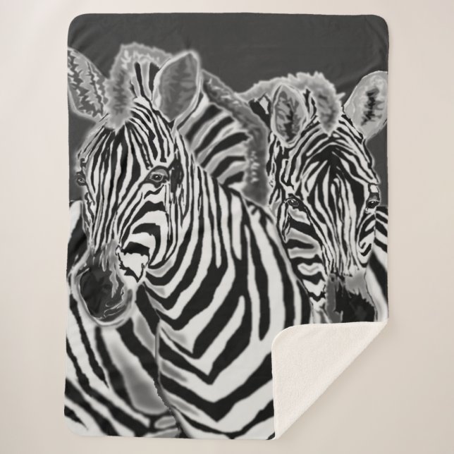 Couverture Sherpa Couple Zebra Sherpa Blanket (Devant)