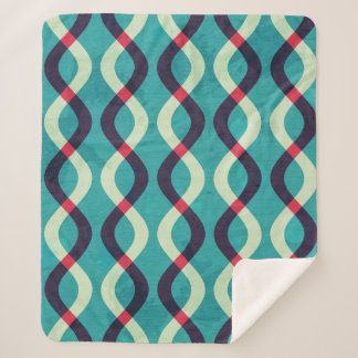 Couverture Sherpa Courbes rétro : Effet Motif Grunge.