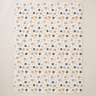 Couverture Sherpa Courge d'Halloween, chapeau de sorcière toile d'ar