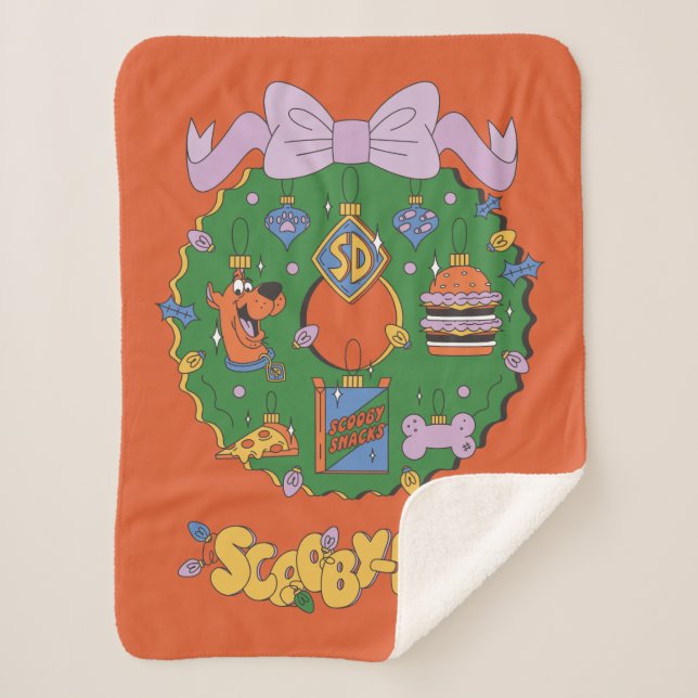 Couverture Sherpa Couronne graphique de snack de vacances de Scooby- (Devant)