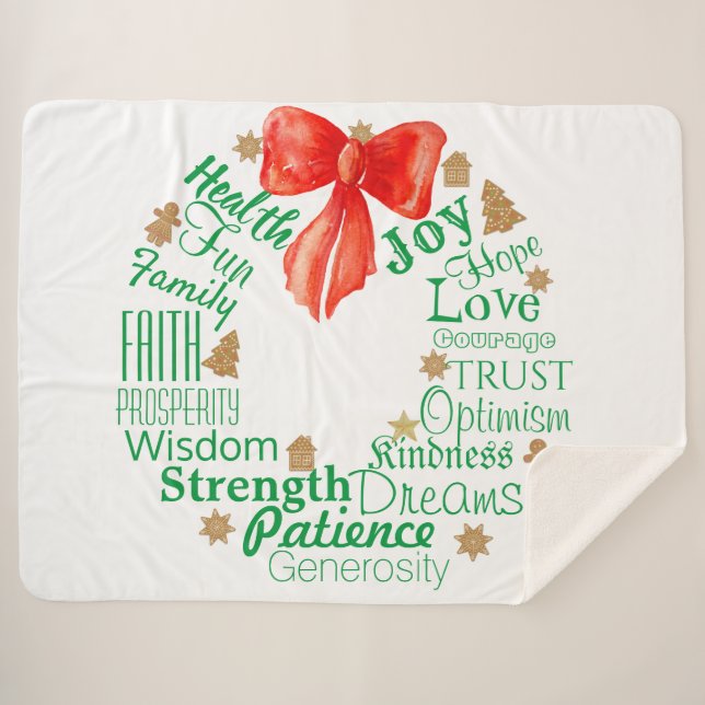 Couverture Sherpa Courrier de Noël avec des mots et/ou des noms pers (Devant (Horizontal))