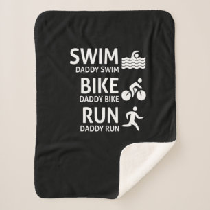 Couverture Sherpa Course de vélo de natation papa - Drôle Triathlo
