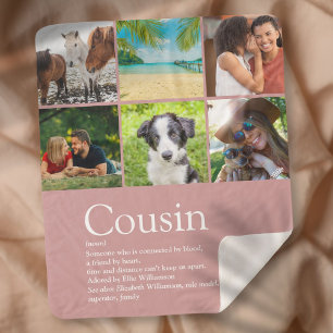 Couverture Sherpa Cousin Dusty Rose Pink Photo Collage