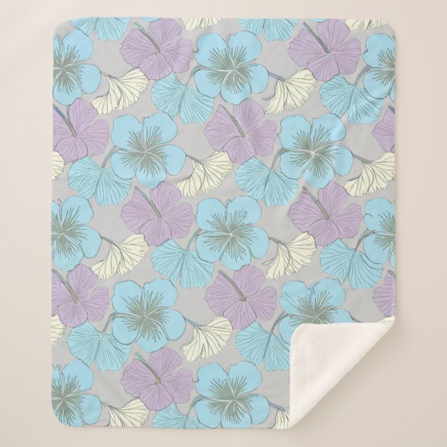 Couverture Sherpa “Couverture moyenne Sherpa – Trèfle bleu et violet (Devant)