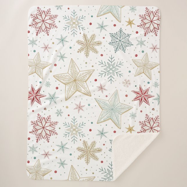 Couverture Sherpa "Couverture Sherpa Nuit Étoilée Pastel (Devant)