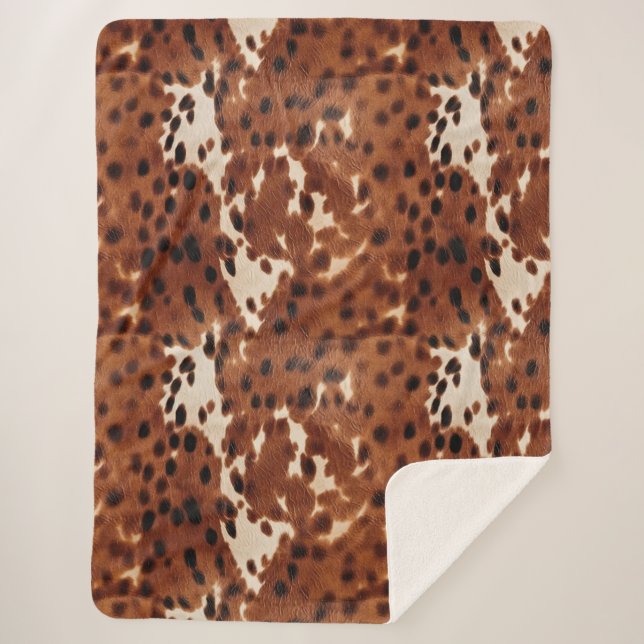 Couverture Sherpa Cowboy noir Brown occidental (Devant)