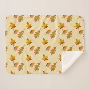 Couverture Sherpa Cozy autumn maple leaves oak leaves