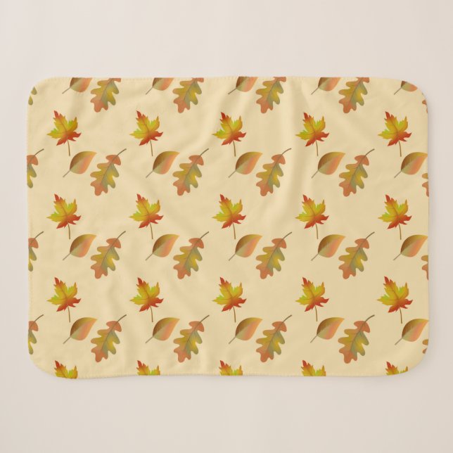 Couverture Sherpa Cozy autumn maple leaves oak leaves (Devant (Horizontal))