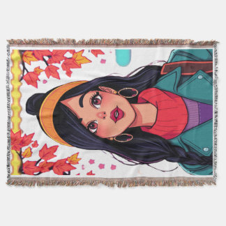 Couverture Sherpa Cozy – Illustration Fille d'Auto