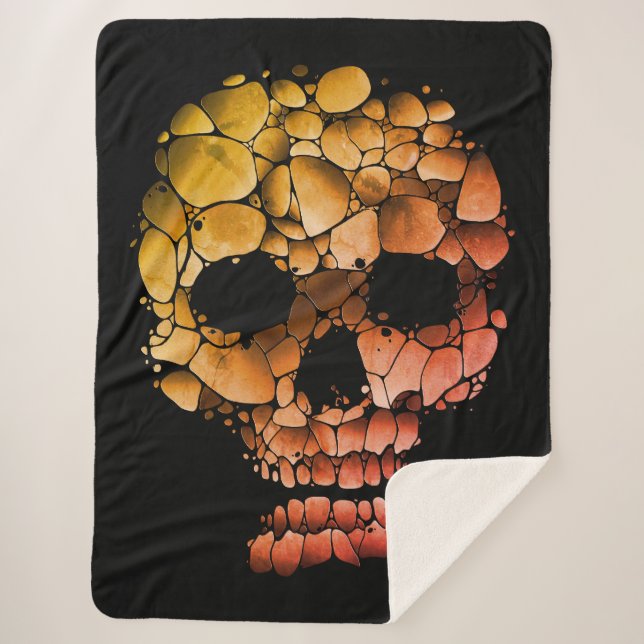 Couverture Sherpa Crâne de pierre – Unique art gothique inspiré des  (Devant)