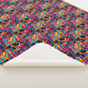 Couverture Sherpa Crâne psychédélique dynamique