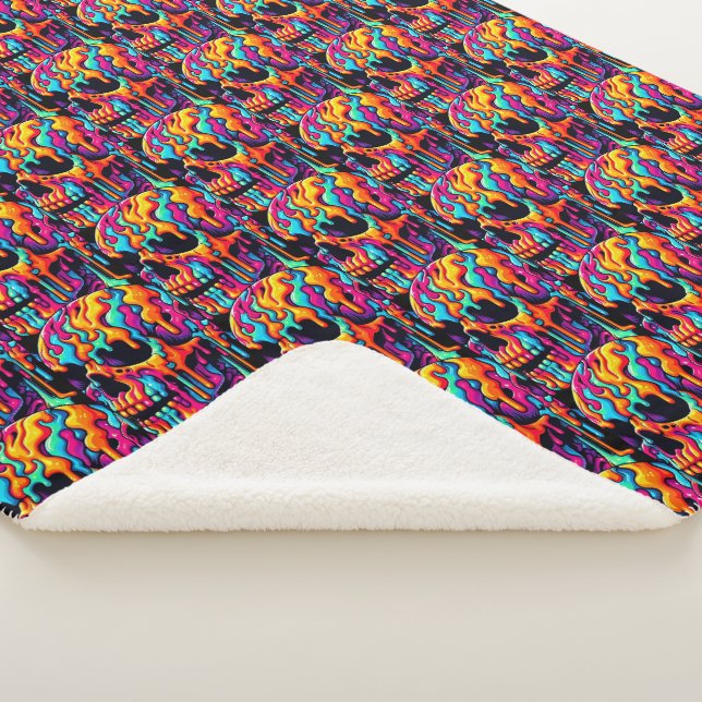 Couverture Sherpa Crâne psychédélique dynamique (3/4)