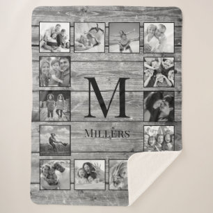 Couverture Sherpa Create Your Custom Photo Collage Rustic Farmhouse