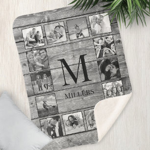 Couverture Sherpa Create Your Custom Photo Collage Rustic Farmhouse