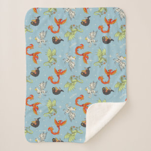 Couverture Sherpa Créatures Magiques Motif Vintage