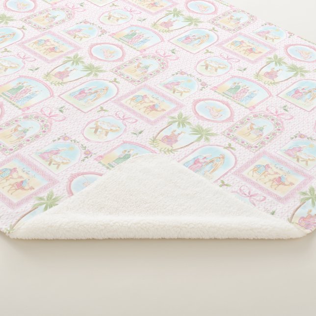Couverture Sherpa Crèches pastel (3/4)