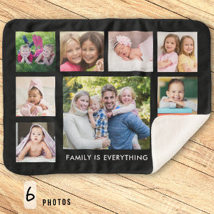 Couverture Sherpa Créez votre propre 9 photo Collage Famille Citatio