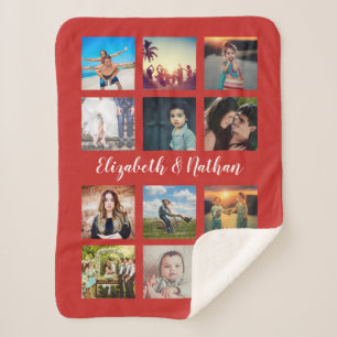 Couverture Sherpa Créez votre propre famille de collage photo person