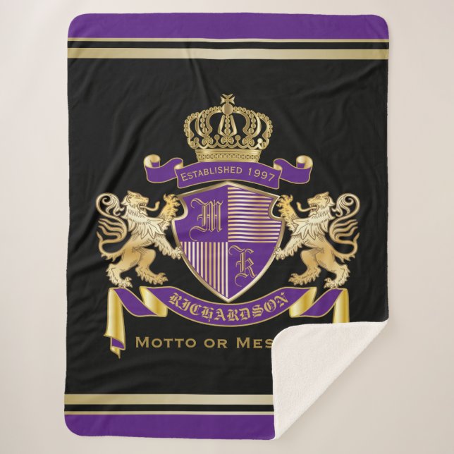 Couverture Sherpa Créez votre propre manteau d'emblème de couronne (Devant)