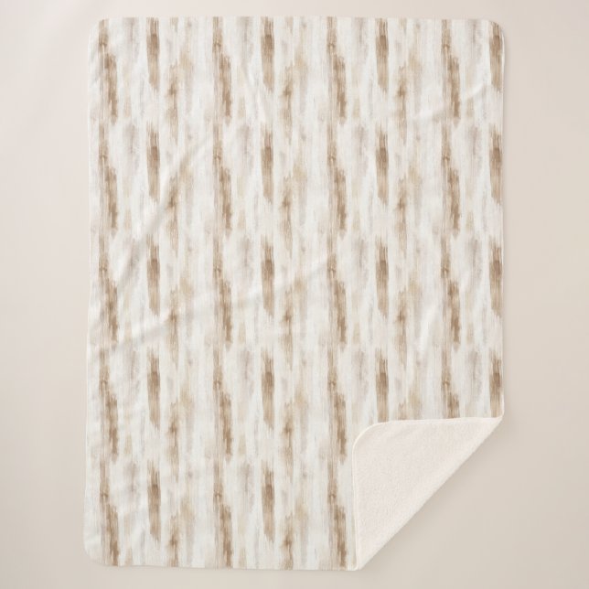 Couverture Sherpa Crème Chic Grandes Brown Blanches (Devant)