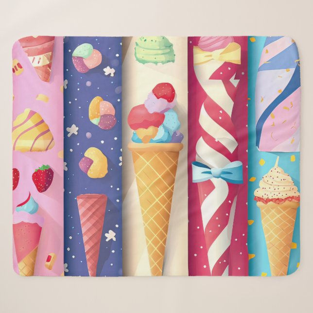 Couverture Sherpa Crème Glacée (Devant (Horizontal))