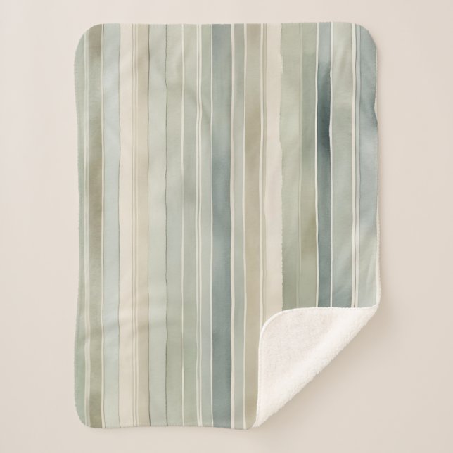 Couverture Sherpa Crème turquoise bleue Sage Vert Frappe détendue Pe (Devant)
