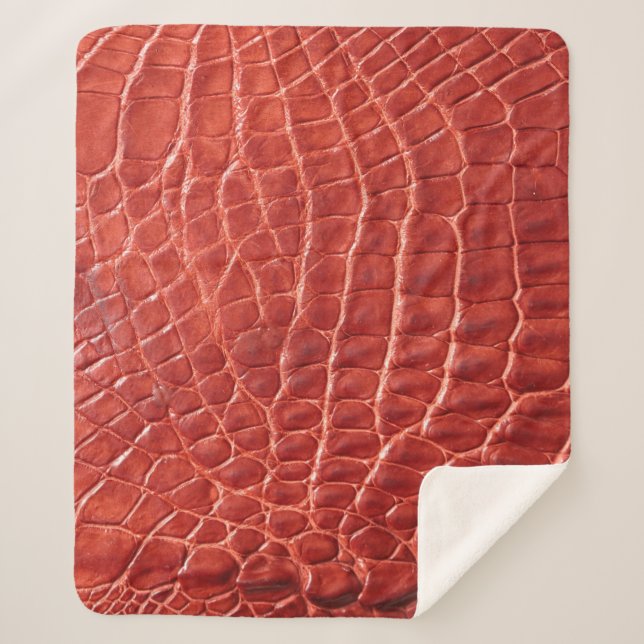 Couverture Sherpa Crocodile texture cuir (Devant)
