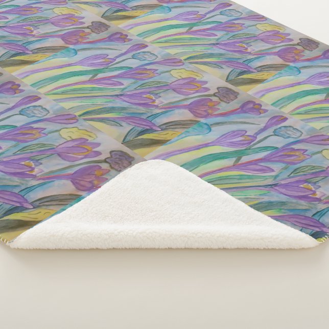 Couverture Sherpa Crocus de printemps Abstrait (3/4)