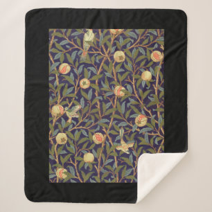 Couverture Sherpa Cru d'oiseau et de grenade de William Morris