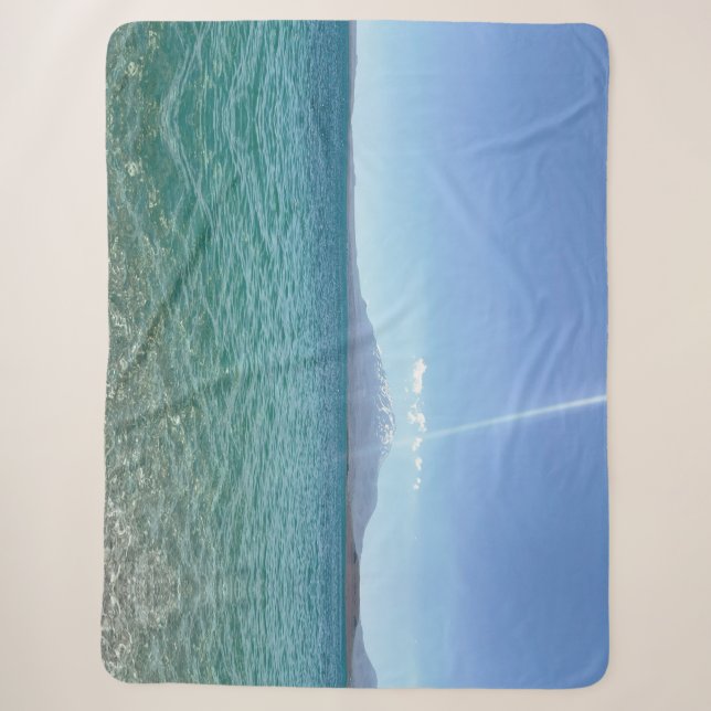 Couverture Sherpa Crystal Water View Blue Sky Beach Vibe Paisible (Devant)