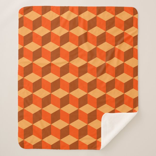 Couverture Sherpa Cubes orange (Devant)