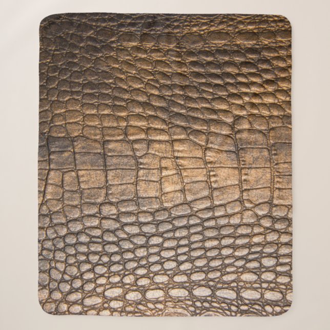 Couverture Sherpa ? cuir de rocodile. arrière - plan en cuir Brown e (Devant)